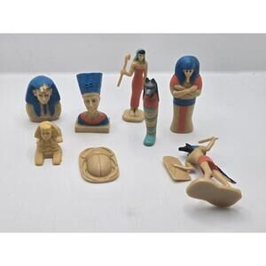 Lot Of 8 Safari Ltd Egypt Toys Rubber Figures Mummy Sphinx Isis Thoth,etc